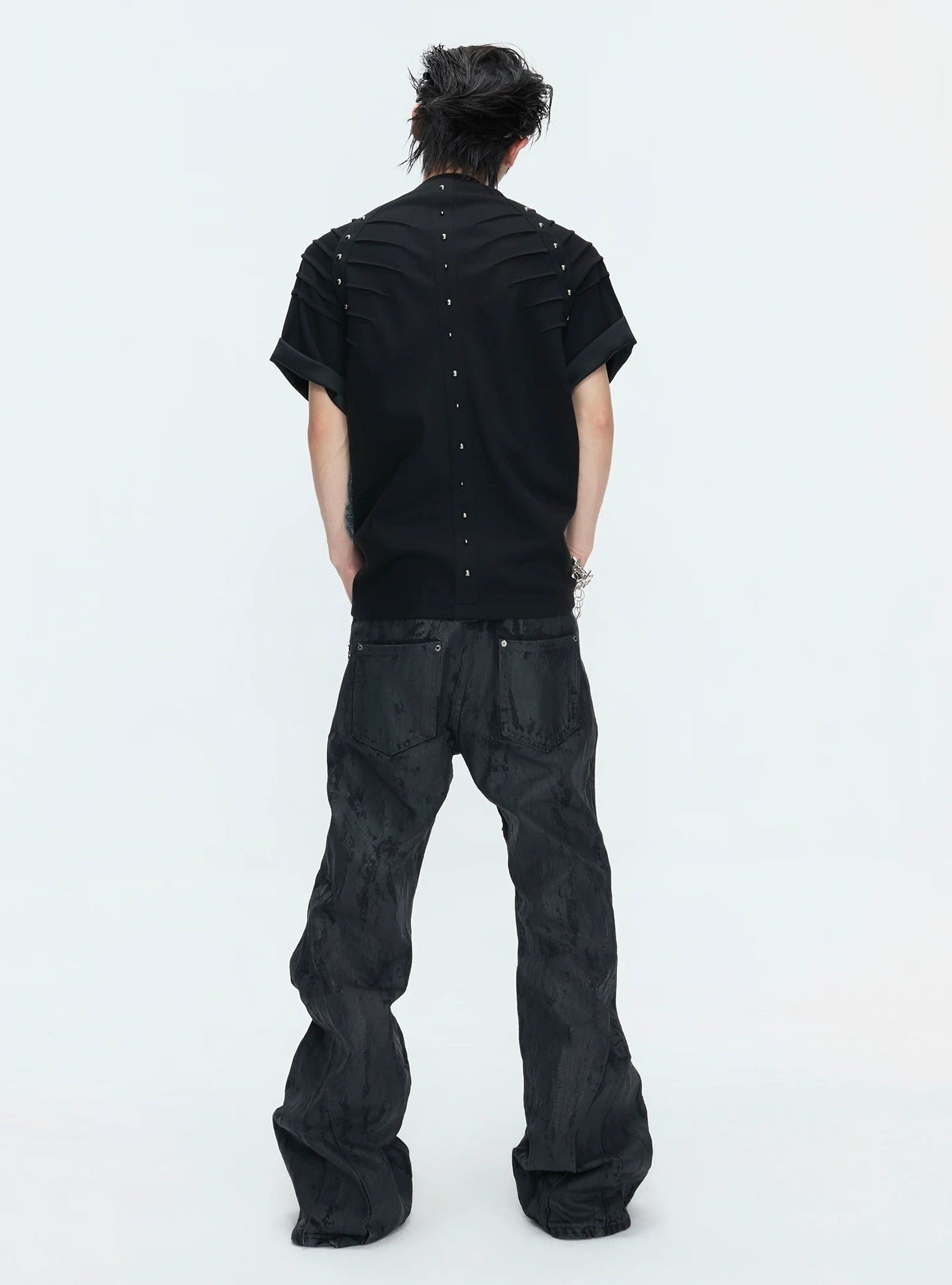 【26s Apr.】Studded Pleated Spine Structure Tee