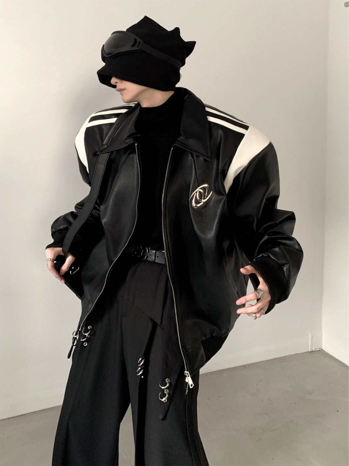 【23s November.】Black Patchwork Design Baseball Uniform ArtsKoreanMan
