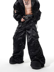 【25s Apr.】Hollow Sleeves Pleated Flight Jacket + Pleated Pants