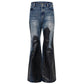 Heavy Waxed Flared Tassel Jeans