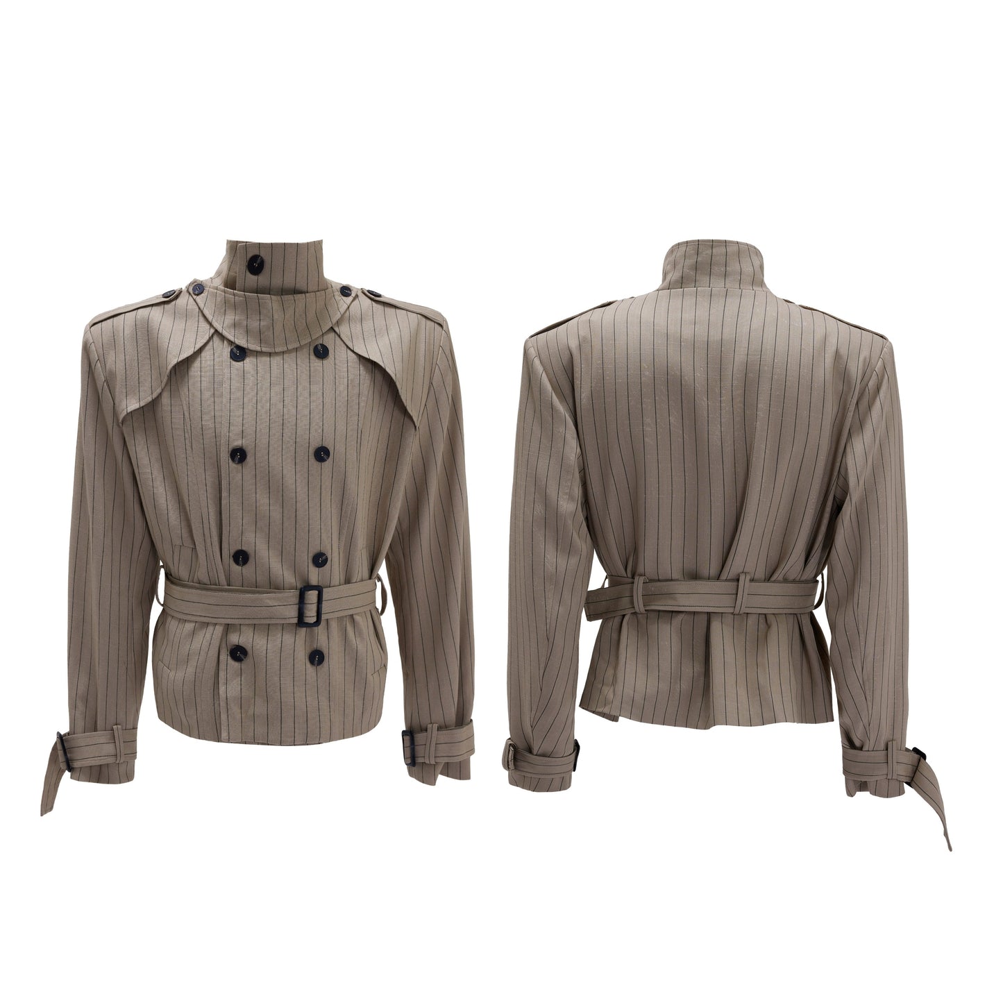 【25s Nov.】Striped Multi-panel Belted Jacket/Trousers