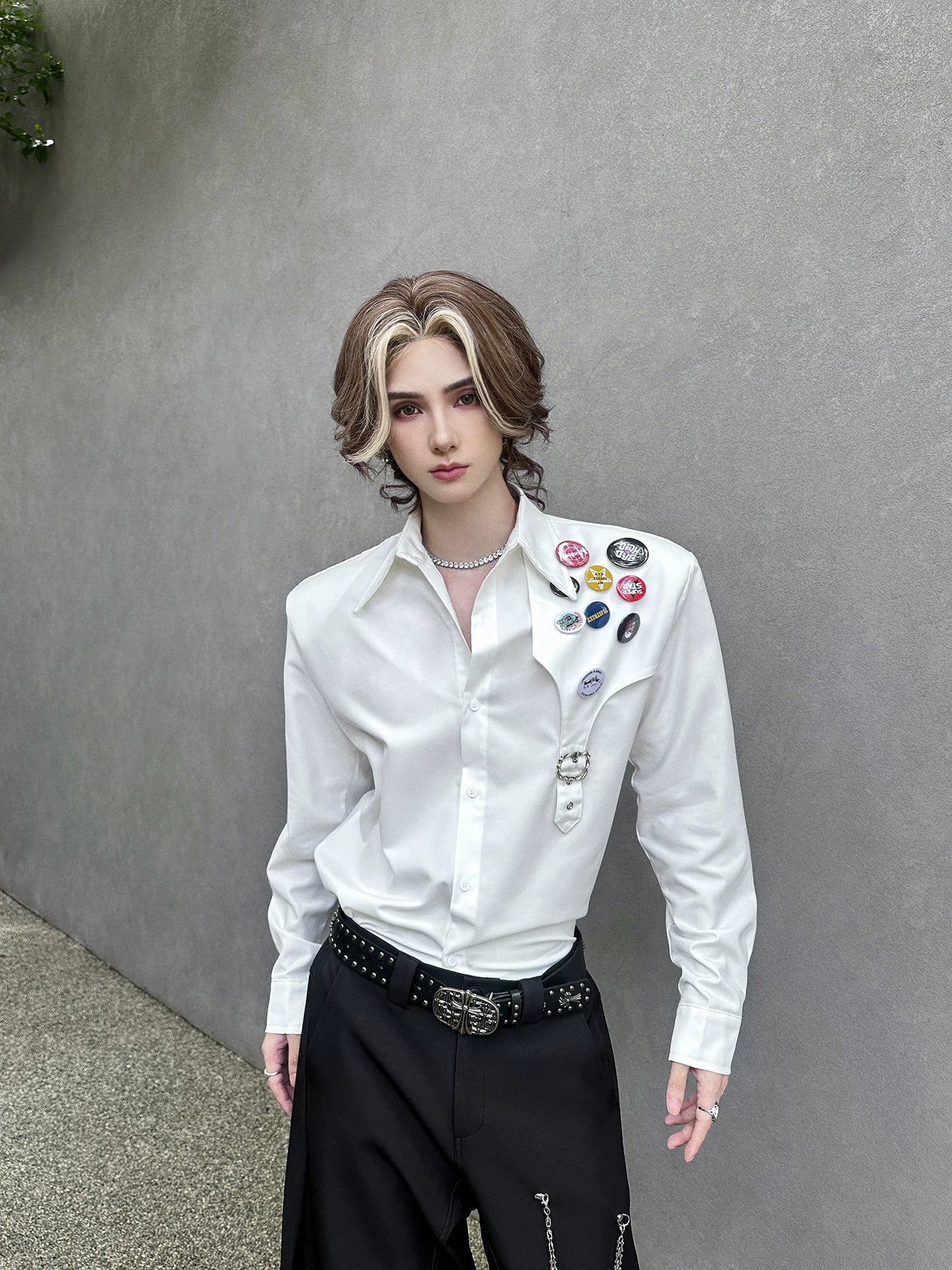Badge Detail Casual Shirt