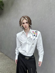 Badge Detail Casual Shirt