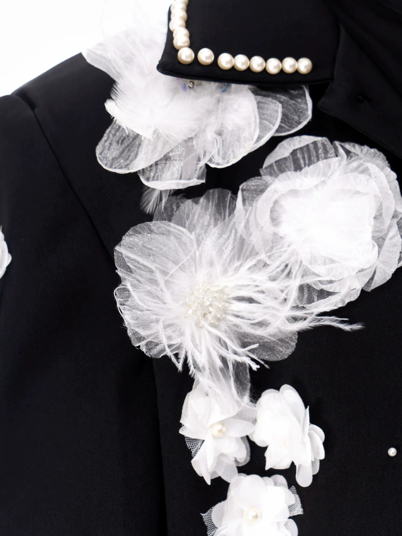 【26s Feb.】Couture 3D Floral Structured Shoulder Cropped Jacket / Pants