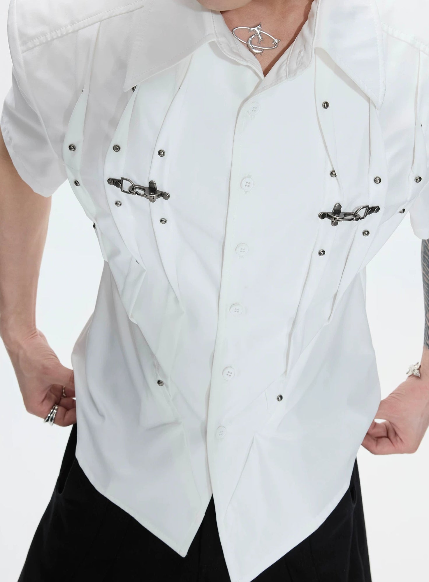 【26s Apr.】Pleated Waist Structured Shirt