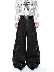 【25s Sep.】Leopard Print Pearl Rhinestone Jeans