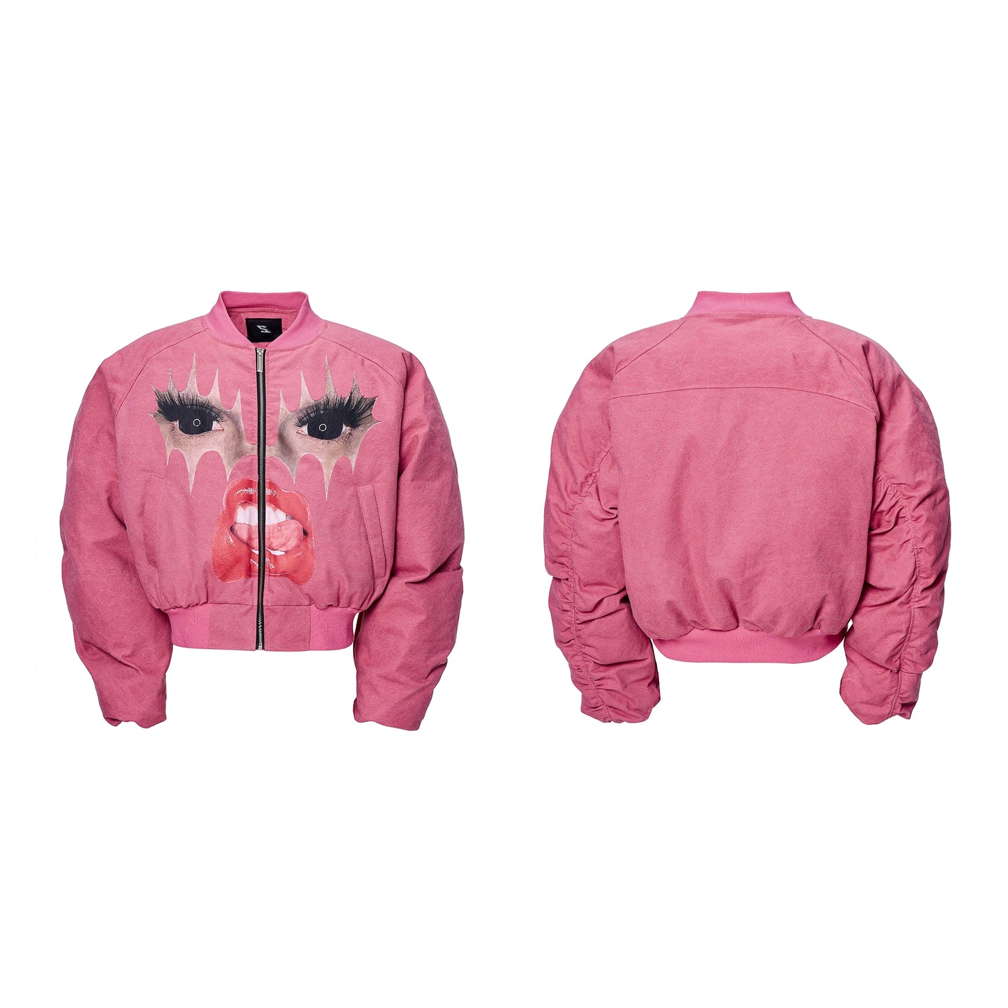 【25s Nov.】Fiery Red Lip Print Fun Print Thick Coat (only 5 Left)