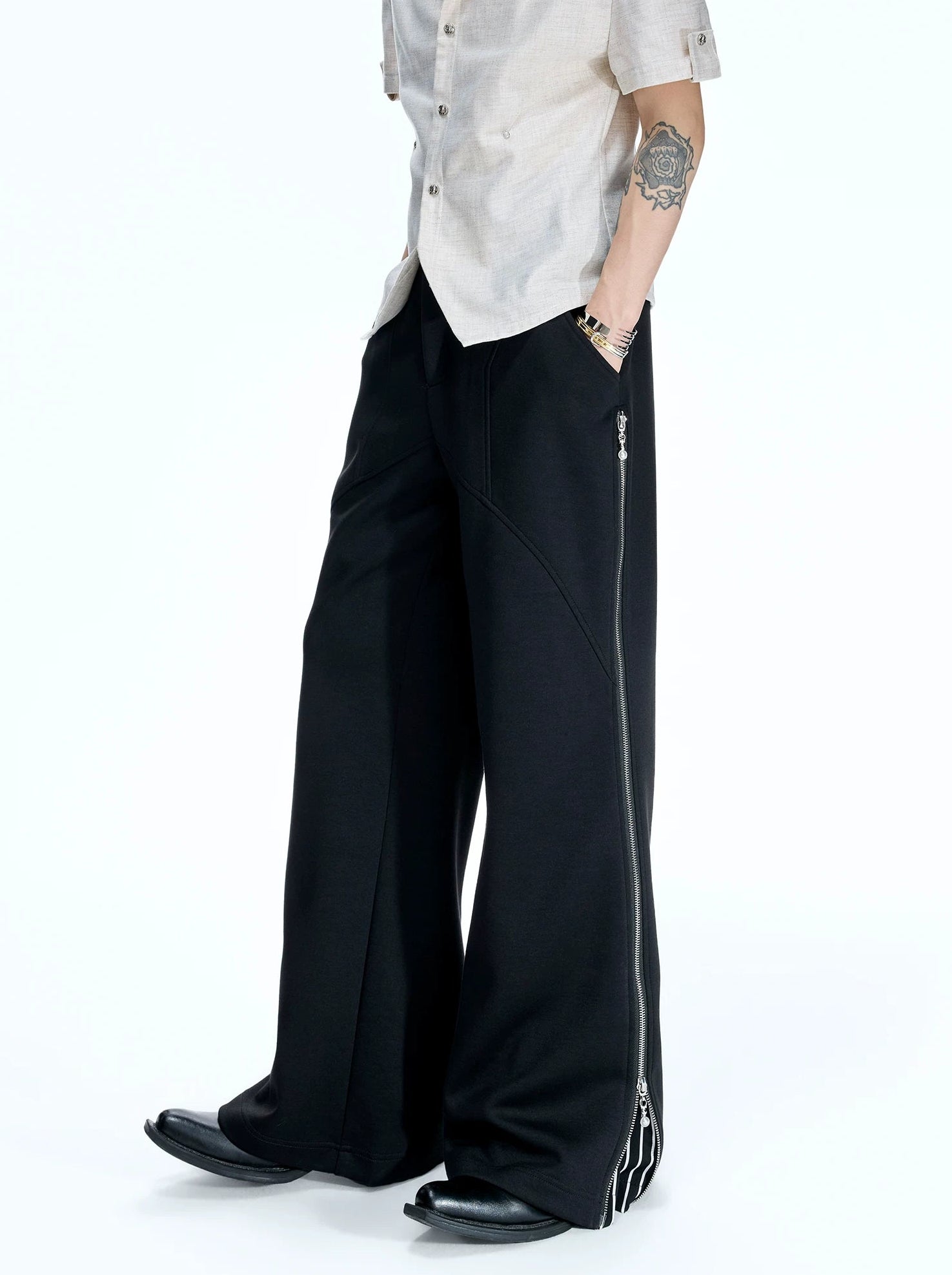 Striped Ribbon Layered Track Top / Pants