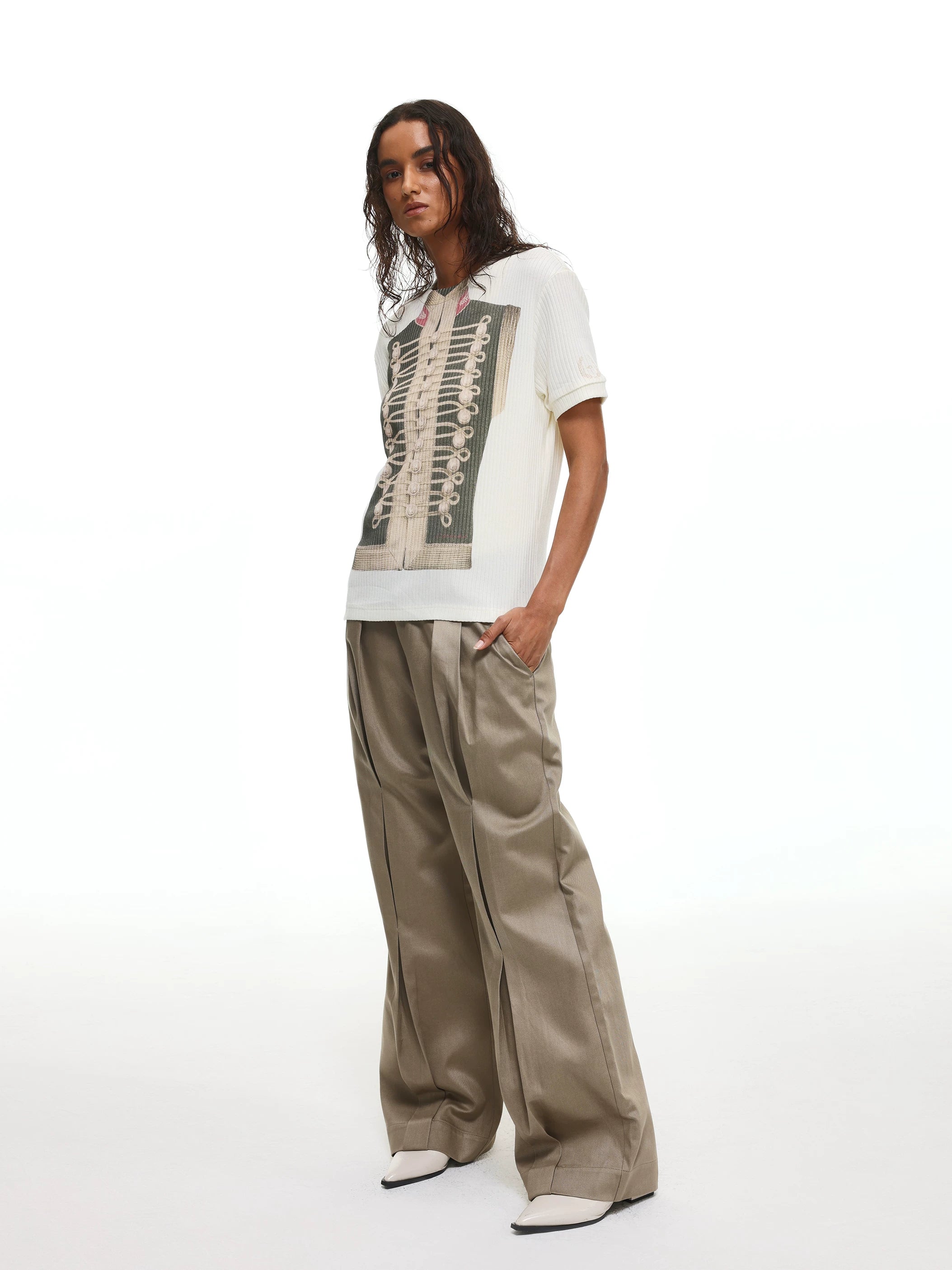【26s May】Napoleonic Court Printed Cropped Slim Tee