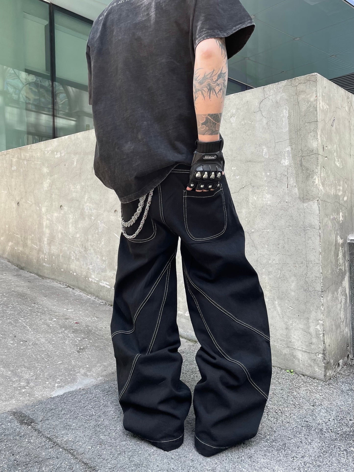 【25s Mar.】Straight Cut Embroidered Denim Pants