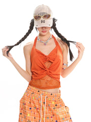 【25s Jul.】Twist Lace Panel Low-Cut Camisole