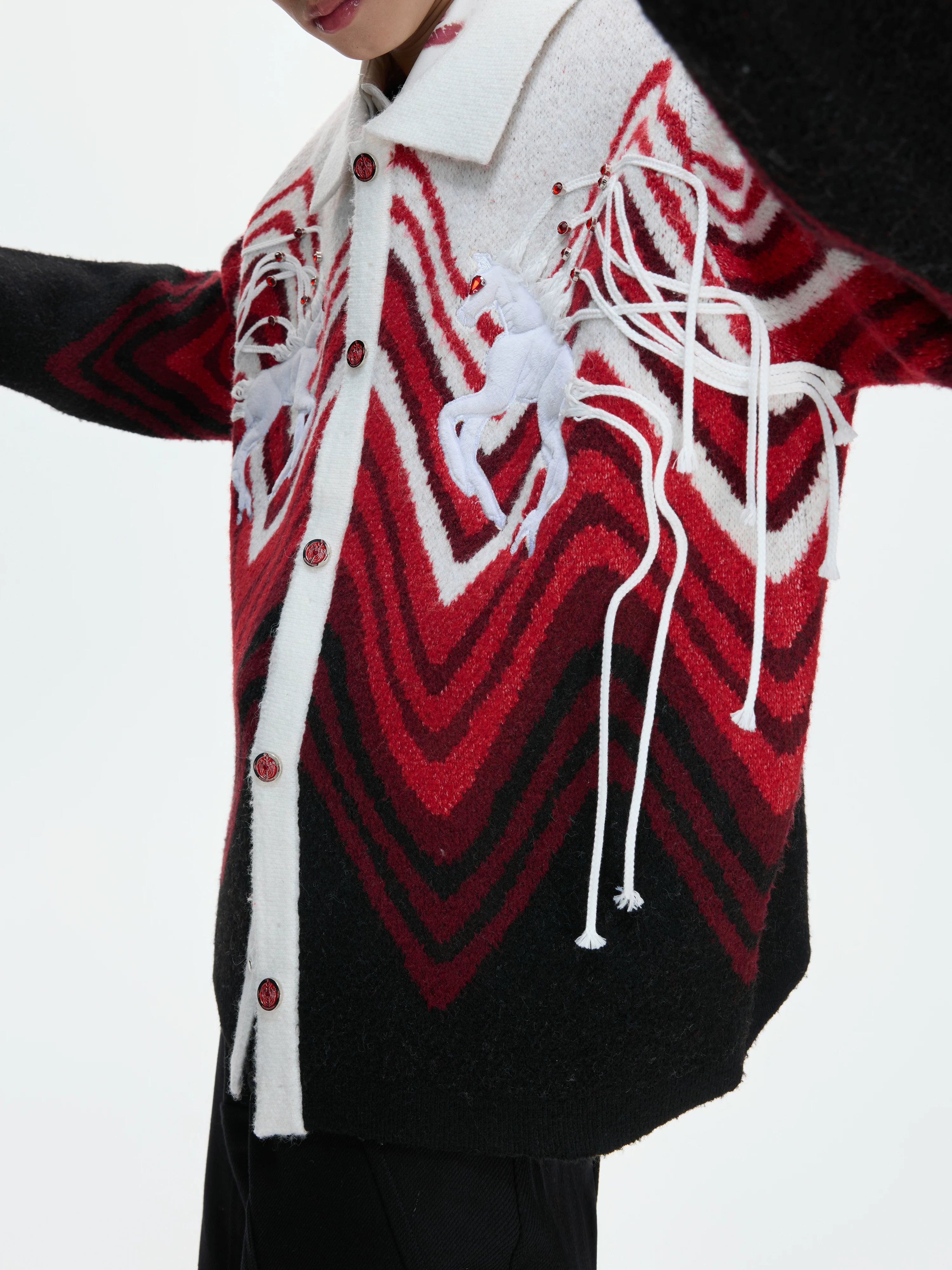 【26s Jan.】Gradient Color-blocked Knit Cardigan