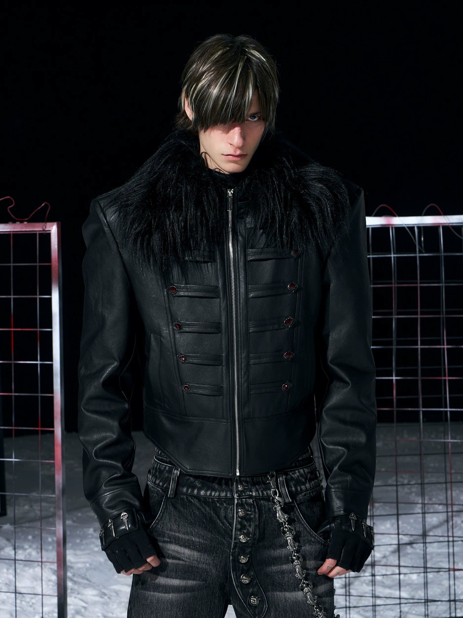 Detachable Fur-trimmed Court-style Jacket