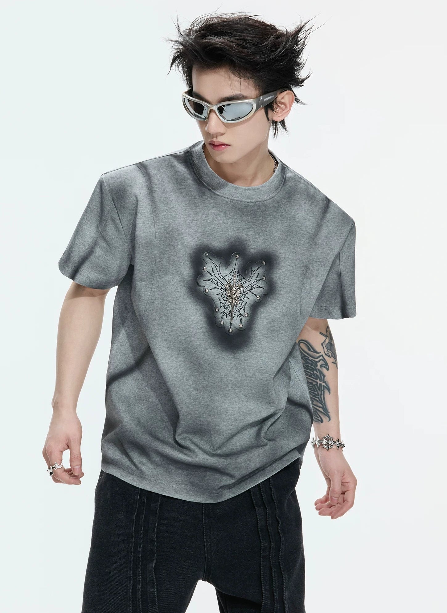 Hand-Painted Gradient Shoulder Tee