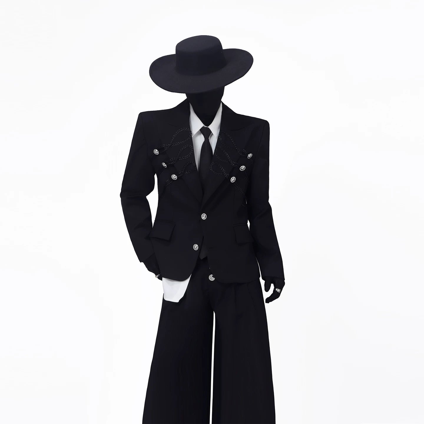 Napoleon Braided Jacket + Wide-Leg Trousers