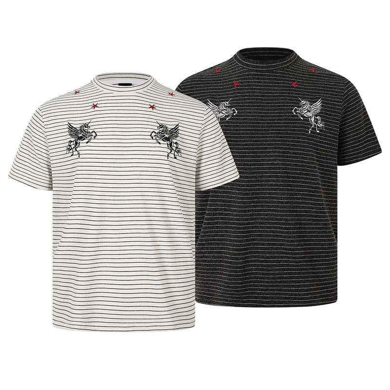 Red Star Unicorn Stripe Jersey Tee