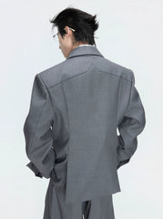 【26s Apr.】Silver Detail Double-Breasted Tailored Suit Set