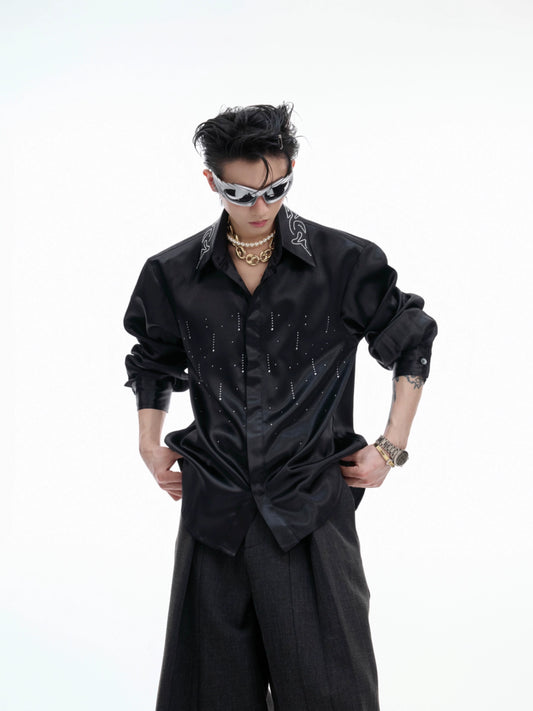 【25s Aug.】Shimmer Satin Cropped Top