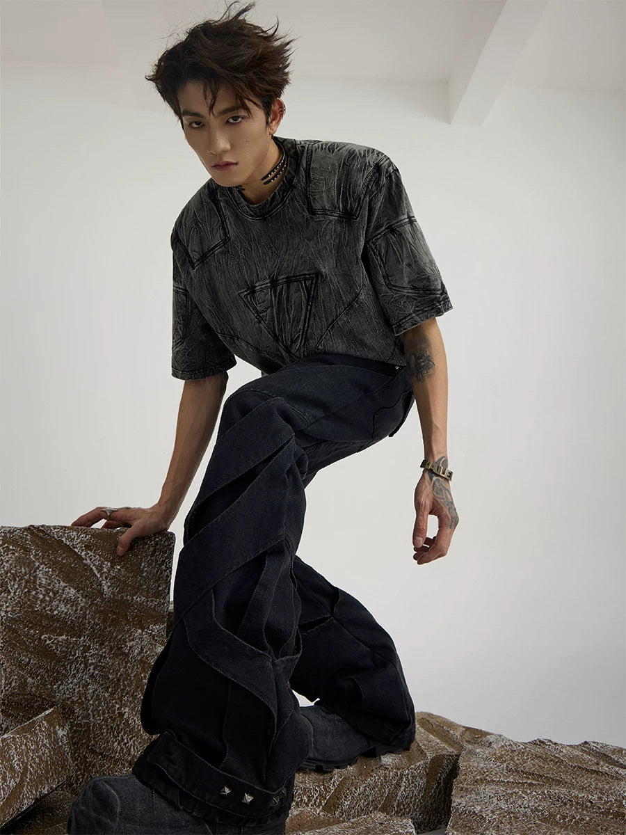 【26s Mar.】Deconstructed Washed Black Denim