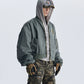 【25s Aug.】Distressed Washed Loose Bomber Jacket