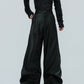 【25s Nov.】Waxed Distressed Leather Trousers
