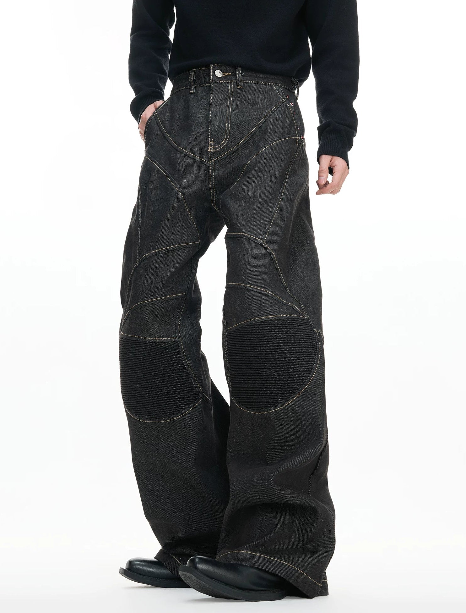 【26s Jan.】Hand-Stitched 14.5oz Raw Denim Knee-Panel Jeans