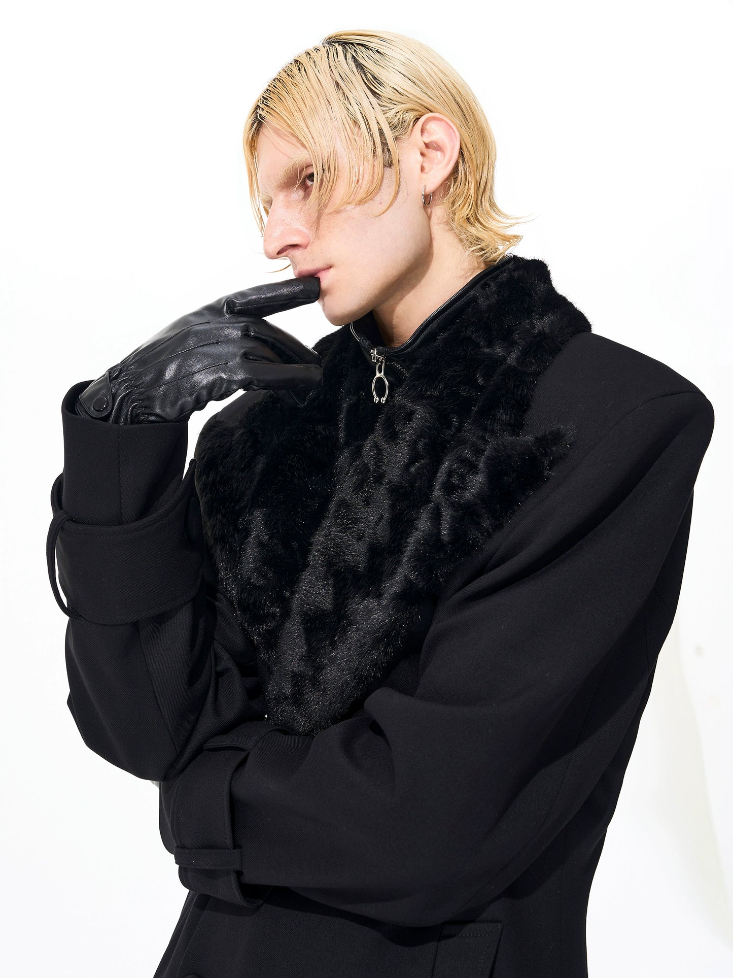 【25s Nov.】Elegant Long Trench Coat with Fur Collar