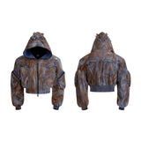 【25s Sep.】Wasteland Style Distressed Denim Jacket / Jeans