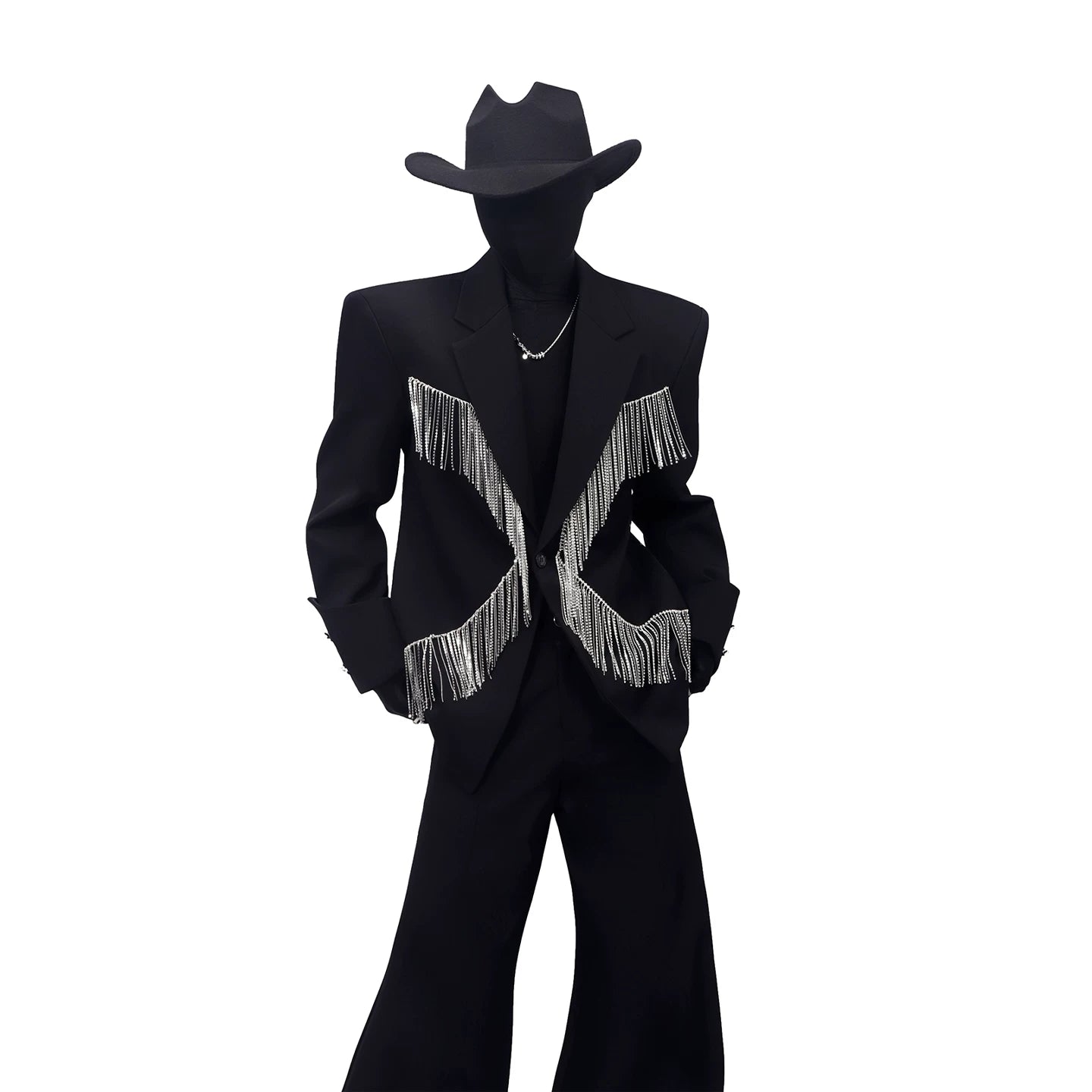 Rhinestone Fringe Stage Blazer