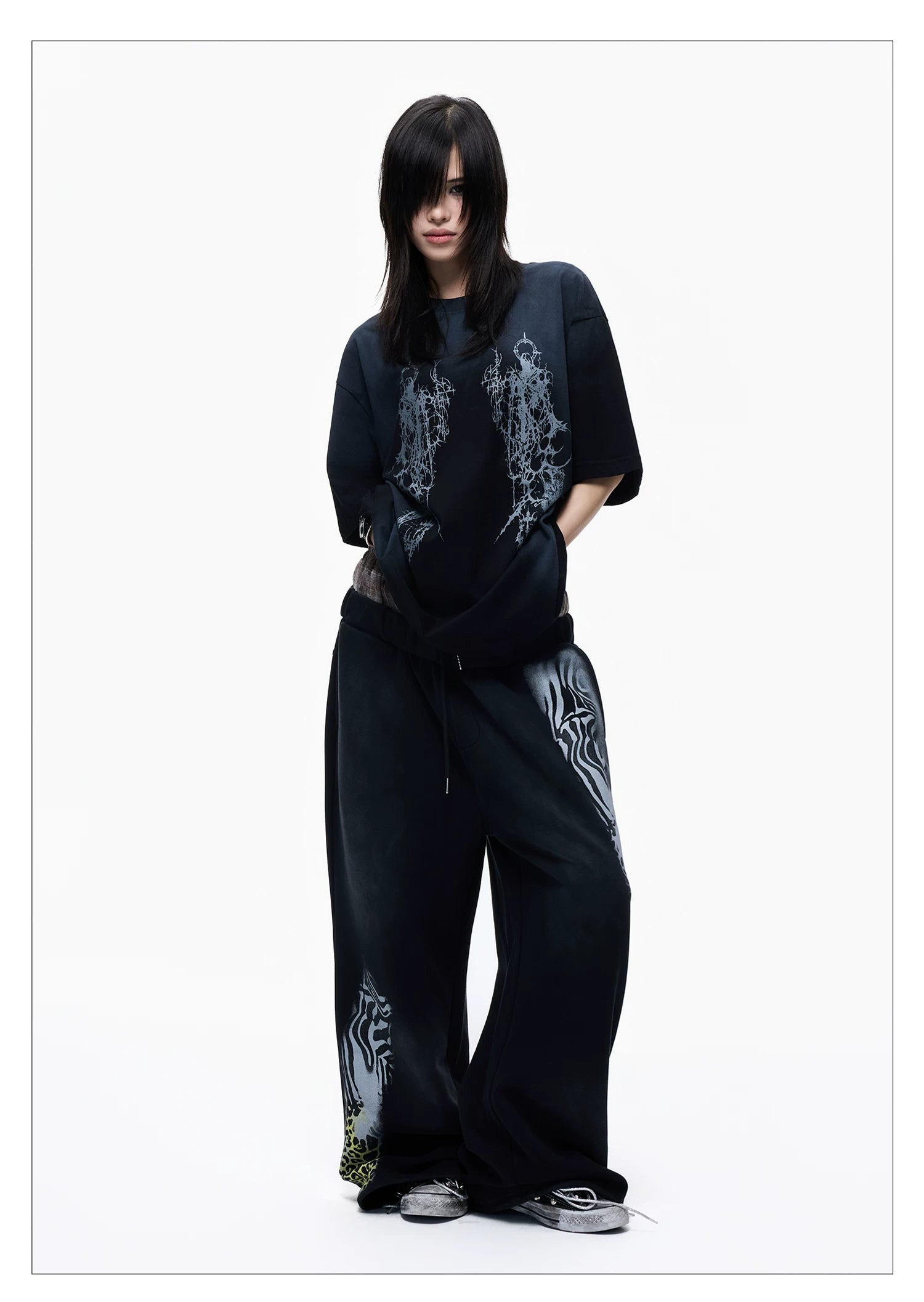 Double Waist Leopard Panel Sweatpants