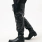 Square Toe Thick Sole Raised Toe Over the Knee High Boots