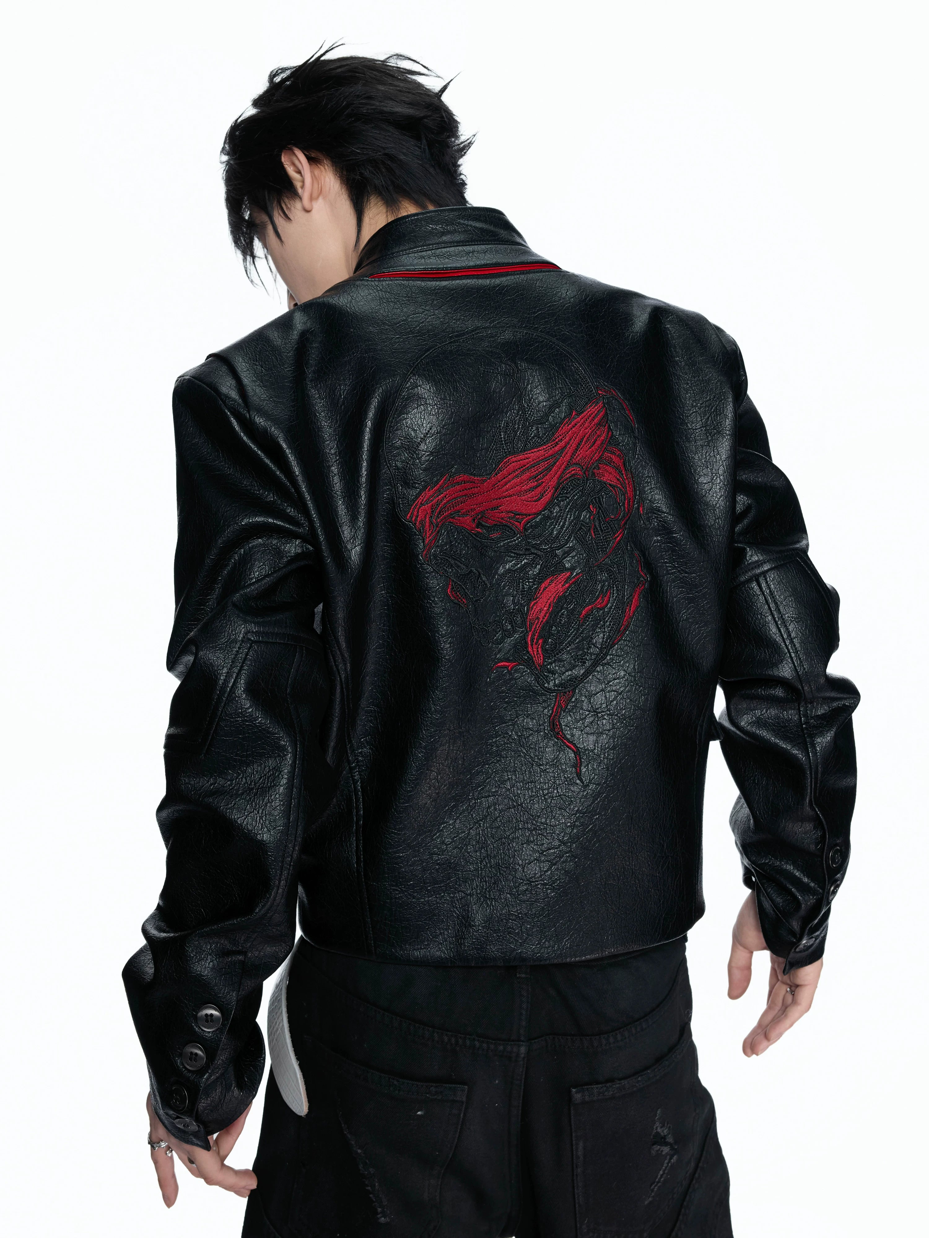 Inferno Vein Cracked Leather Jacket