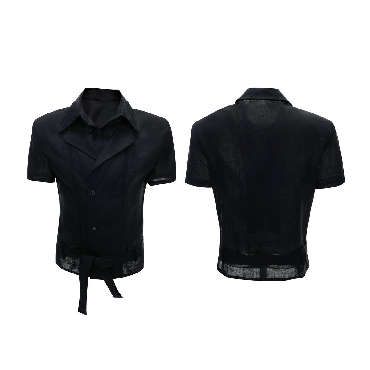 Layered Embroidered Linen Shirt