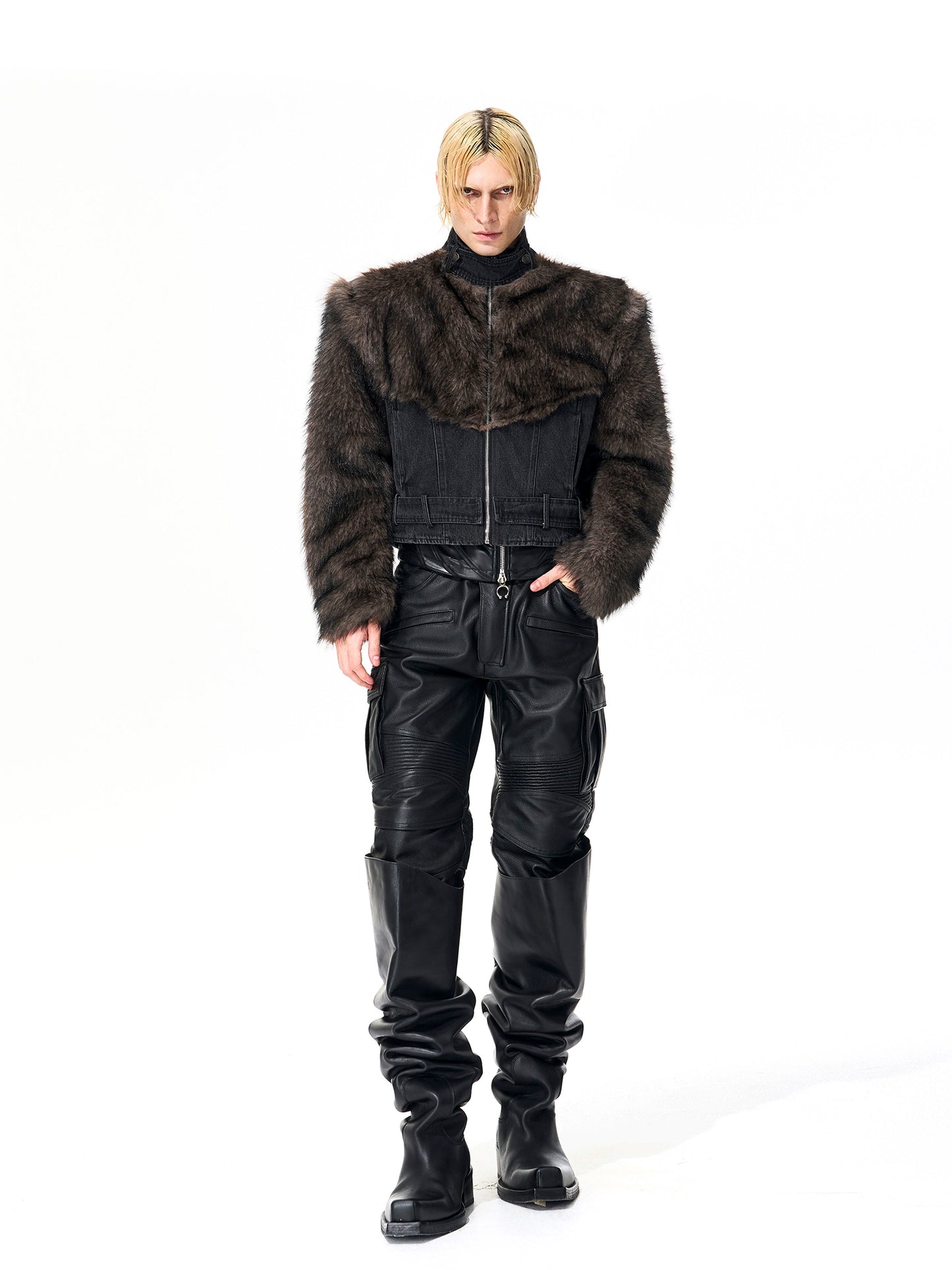 Super Warm Faux Fur Paneled Denim Jacket