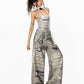 【25s Aug.】Heavily Detailed Chain Digital Print Jeans