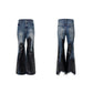 Heavy Waxed Flared Tassel Jeans
