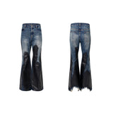 【25s Oct.】Heavy Waxed Flared Tassel Jeans