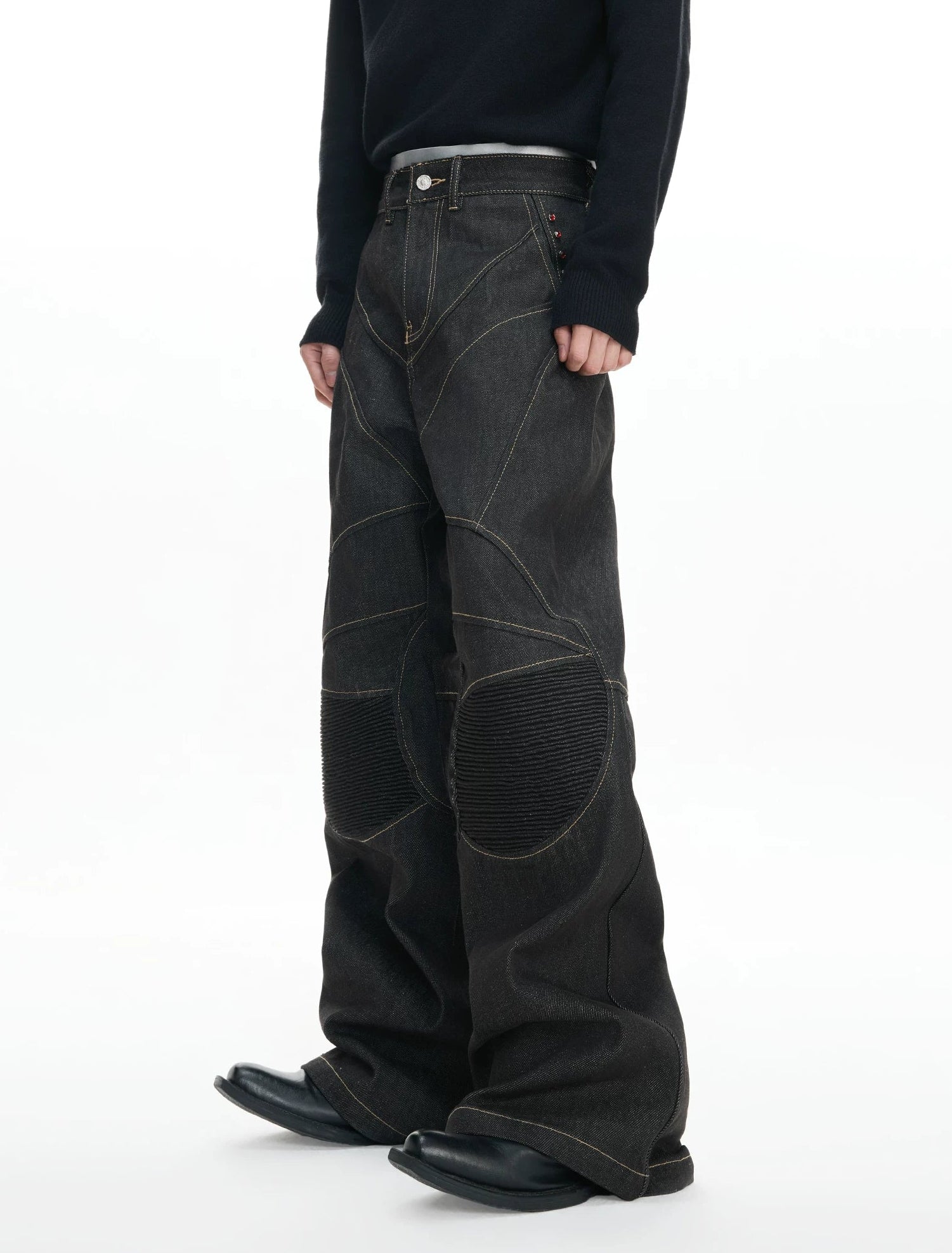 【26s Jan.】Hand-Stitched 14.5oz Raw Denim Knee-Panel Jeans