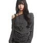 【25s Oct.】Retro Striped Off-shoulder Long-sleeved T-shirt