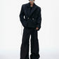 【25s Aug.】Striped Belted Cropped Blazer /Pants Set