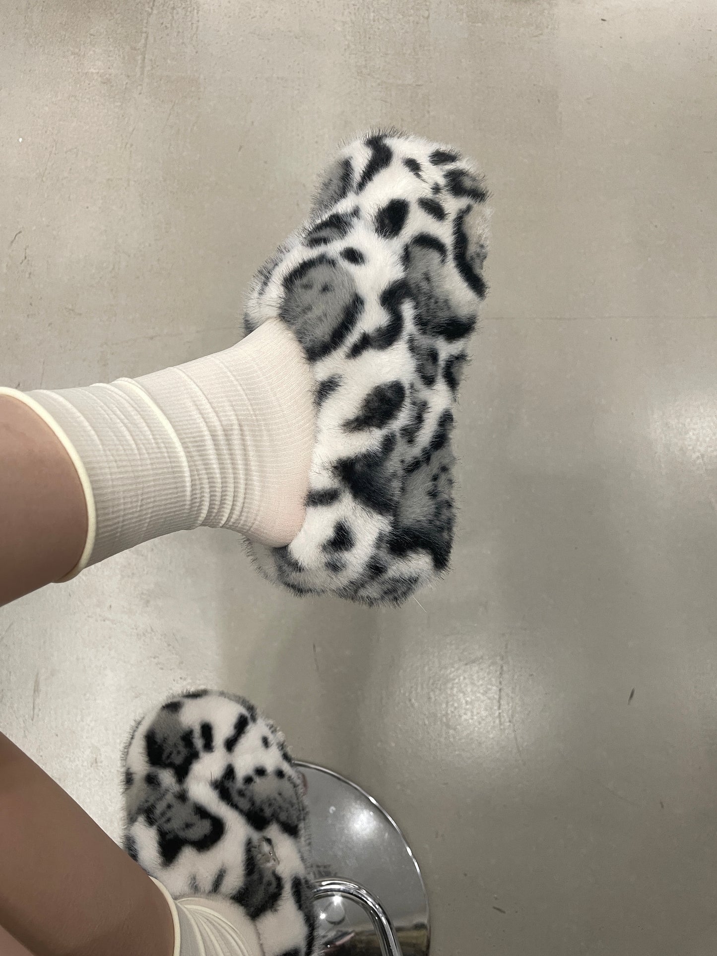 Leopard Print Fur Slippers(Shoes)