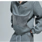【25s Oct.】Hooded Cropped Mohair Patchwork Hooide/Pants