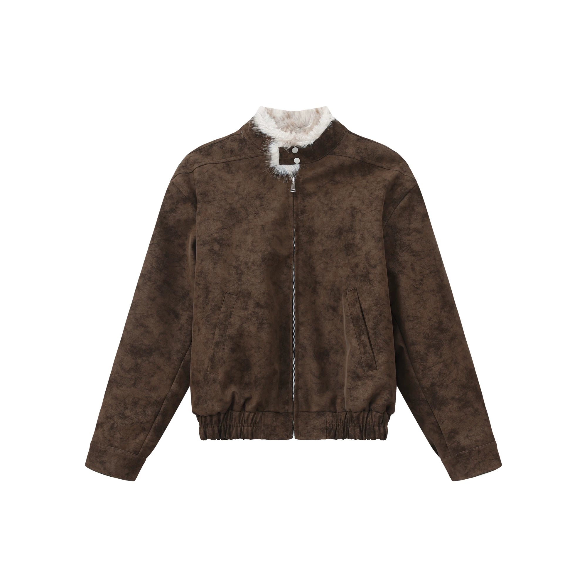【26s Jan.】Eagle-Embroidered Harrington Padded Fur-Collar Jacket