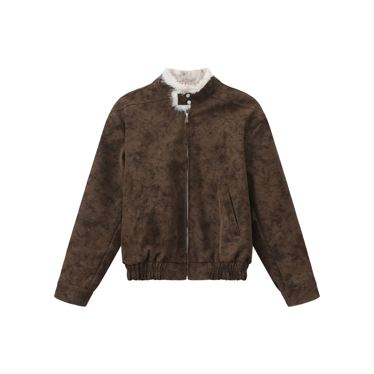 【26s Jan.】Eagle-Embroidered Harrington Padded Fur-Collar Jacket