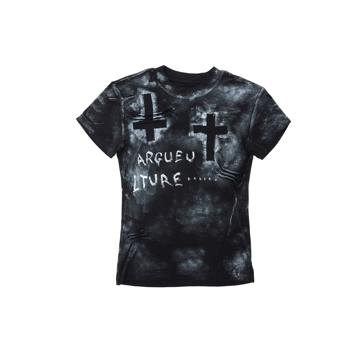 【26s May.】Distressed Cross Studded Slim Tee