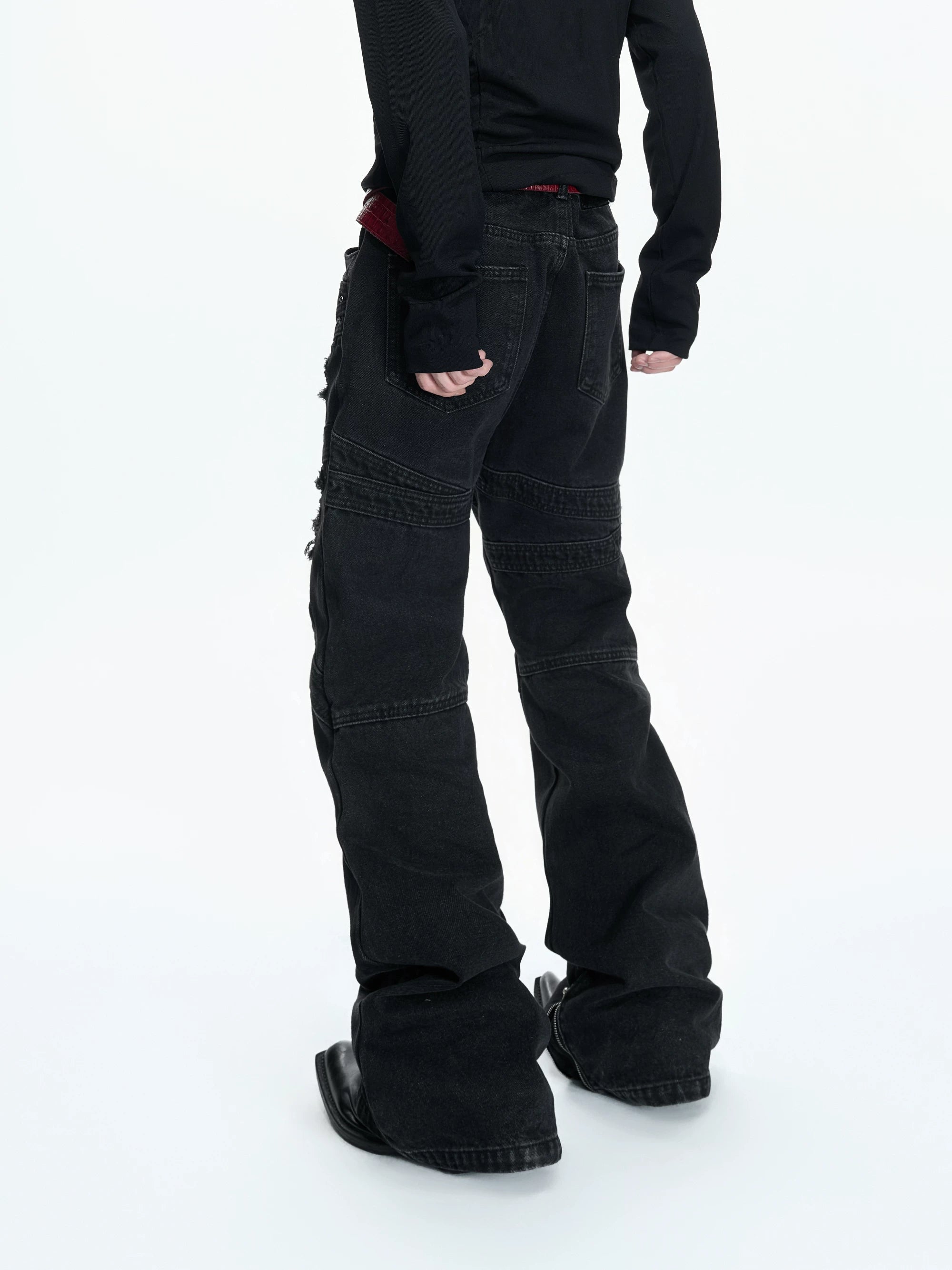 【26s Mar.】Studded Washed Curved Denim Pants