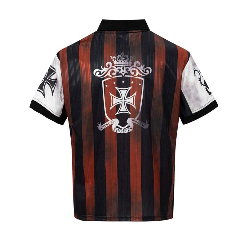 Vintage Badge Stripe Polo Jersey Tee