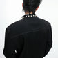 【25s Aug.】Pearl Embellishment Elegant Collarless Loose Denim Jacket / Jeans