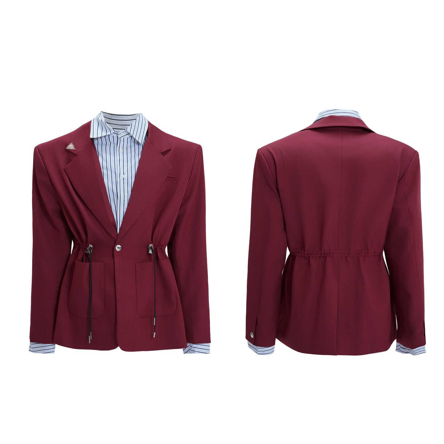 【25s Nov.】Drawstring Waist Padded Shoulder Suit/ Trousers