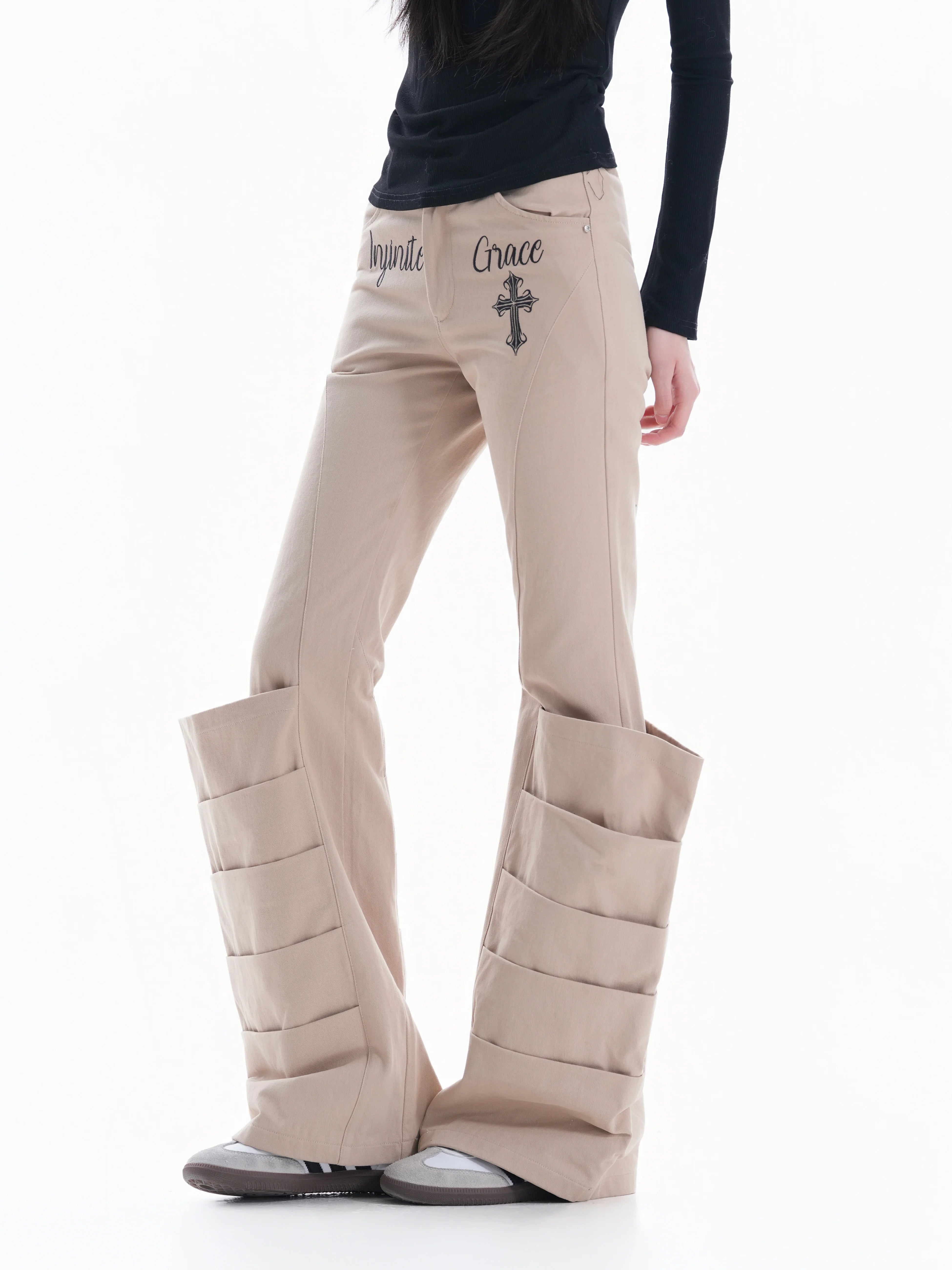 【26s Feb.】Pleated Pocket Flared Jeans